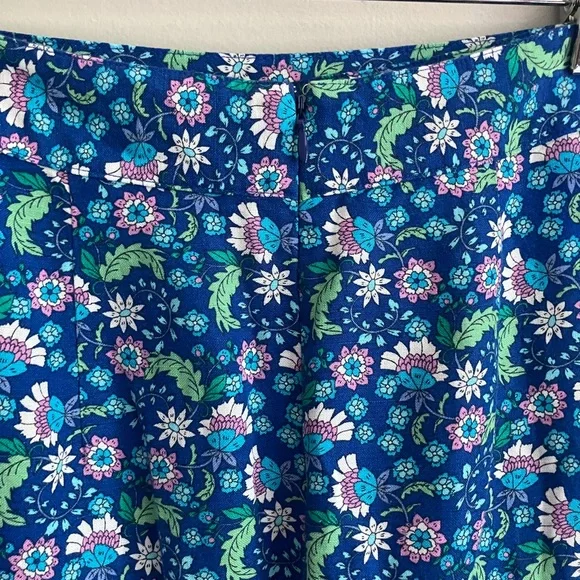 LOFT Blue Floral Faux Wrap Ruffled Skirt Size 4 (Measures like a 6) - Picture 5 of 12
